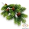 Mű zöld fiatal fenyő ág tobozzal 46 cm - zöld szemből