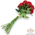 Kép 3/4 - Mű rózsa köteg tüskés 12 szál selyem 36 cm - piros hátul