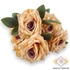 Kép 1/4 - Mű rózsa csokor nagy 7 szál selyem 41 cm - barack-mályva ferde