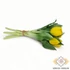 Kép 2/3 - Mű gumi tulipán köteg kerek szirmú 7 szálas 27 cm - sárga oldalt