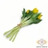 Kép 3/3 - Mű gumi tulipán köteg kerek szirmú 7 szálas 27 cm - sárga hátul