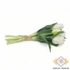 Kép 2/3 - Mű gumi tulipán köteg 7 szálas 29 cm - fehér oldalt