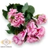 Kép 1/3 - Mű muskátli csokor 5 szál bársonyos selyem 36 cm - rózsaszín szemből