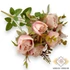 Kép 1/4 - Mű floribunda rózsa csokor 7 szál selyem 44 cm - mályva-rózsaszín ferde