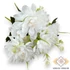 Kép 3/5 - Mű dahlia cameo csokor 7 szál selyem 37 cm - fehér ferde