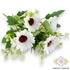 Kép 3/4 - Mű gerbera csokor közepes 7 szál selyem 34 cm - fehér ferde