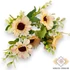 Kép 3/4 - Mű gerbera csokor közepes 7 szál selyem 34 cm - halványsárga ferde