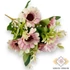 Kép 3/4 - Mű gerbera csokor közepes 7 szál selyem 34 cm - rózsaszín cirmos ferde