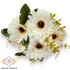 Kép 1/4 - Mű gerbera leandrii csokor 7 szál selyem 41 cm - krémfehér szemből