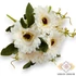 Kép 3/4 - Mű gerbera leandrii csokor 7 szál selyem 41 cm - krémfehér ferde