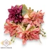 Kép 1/4 - Mű tűdália csokor 7 szál selyem 42 cm - kosenilvörös szemből