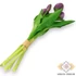 Kép 3/3 - Mű tulipán köteg 5 szál gumi 31 cm - lila hátul