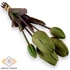 Kép 1/3 - Mű tulipán köteg antik 5 szál gumi 42 cm - sötétzöld szemből