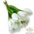Kép 1/4 - Mű tulipán köteg nyíló 10 szál polifoam 51 cm - törtfehér ferde