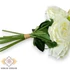 Kép 2/4 - Mű teltvirágú rózsa köteg 9 szál selyem 33 cm - törtfehér közeli