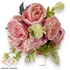 Kép 1/4 - Mű teltvirágú rózsa köteg 9 szál selyem 33 cm - rózsaszín szemből
