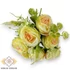 Kép 1/4 - Mű teltvirágú rózsa köteg 9 szál selyem 33 cm - halványsárga szemből