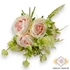 Kép 1/4 - Mű teltvirágú rózsa köteg 9 szál selyem 33 cm - púder szemből