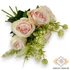 Kép 3/4 - Mű teltvirágú rózsa köteg 9 szál selyem 33 cm - púder ferde