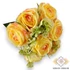 Kép 3/4 - Mű teltvirágú rózsa köteg 9 szál selyem 33 cm - sárga ferde