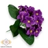 Kép 2/3 - Mű fokföldi ibolya csokor 5 szál selyem 18 cm - lila oldalt