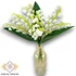 Kép 2/4 - Mű leveles gyöngyvirág köteg gumi 3 szál 28 cm - fehér álló