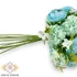 Kép 2/3 - Mű boglárka-fodros virág köteg selyem 10 szál 35 cm - türkiz közeli