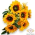 Kép 1/4 - Mű napraforgó bokor 9 szál selyem 40 cm - narancs ferde
