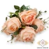 Kép 2/3 - Mű kínai rózsa bokor 7 szál selyem 39 cm - pompadúr-rózsaszín szemből