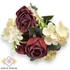 Kép 3/4 - Mű törzses rózsa vegyes csokor 7 szál selyem 44 cm - vörös szemből