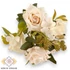 Kép 3/4 - Mű tearózsa vegyes bokor 9 szál selyem 42 cm - bézs szemből