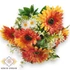 Kép 3/4 - Mű gerbera bokor selyem 11 szál 52 cm - narancs szemből