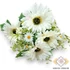 Kép 3/4 - Mű gerbera bokor selyem 11 szál 52 cm - törtfehér szemből