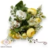 Kép 1/3 - Mű ranunculus vegyes csokor 5 szál selyem 33 cm - sárga-fehér szemből
