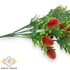 Kép 2/4 - Mű zöld banksia serrata csokor 7 szál 38 cm - piros közeli