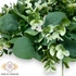 Kép 2/3 - Mű eukaliptusz vegyes koszorú 33 cm - zöld-fehér közeli