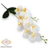 Kép 1/3 - Mű orchidea levéllel gumis 2 ág 47 cm - fehér szemből