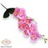 Kép 1/3 - Mű orchidea levéllel gumis 2 ág 47 cm - pink szemből