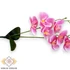 Kép 2/3 - Mű orchidea levéllel gumis 2 ág 47 cm - pink közeli