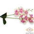 Kép 2/3 - Mű orchidea levéllel gumis 2 ág 47 cm - törtfehér-pink közeli