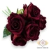 Kép 3/4 - Mű bársony rózsa köteg 6 szál 50 cm - bordó ferde