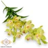 Kép 1/3 - Mű cymbidium szál levelekkel selyem 110 cm - fehér szemből