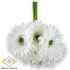 Kép 3/4 - Mű gerbera köteg 6 szál selyem 50 cm - fehér szemből