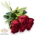 Kép 3/4 - Mű illatos rózsa köteg 6 szál bársony 51 cm  - bordó ferde