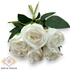 Kép 1/4 - Mű illatos rózsa köteg 6 szál bársony 51 cm - törtfehér szemből