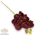 Kép 1/3 - Mű fodros orchidea szál polifoam 66 cm - bordó szemből