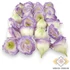 Kép 2/2 - Mű eustoma fej selyem 7 cm 24 db - lila cirmos mind