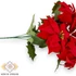 Kép 2/3 - Mű mikulásvirág csokor bársony közepes 5 szál 37 cm - piros közeli