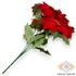 Kép 3/3 - Mű mikulásvirág csokor bársony közepes 5 szál 37 cm - piros hátul